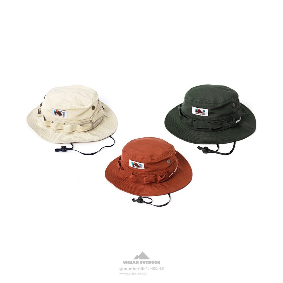 香港品牌 Urban Outdoor系列 格纹尼龙布 战术渔夫帽 登山机能 - 帽子 - 尼龙 多色