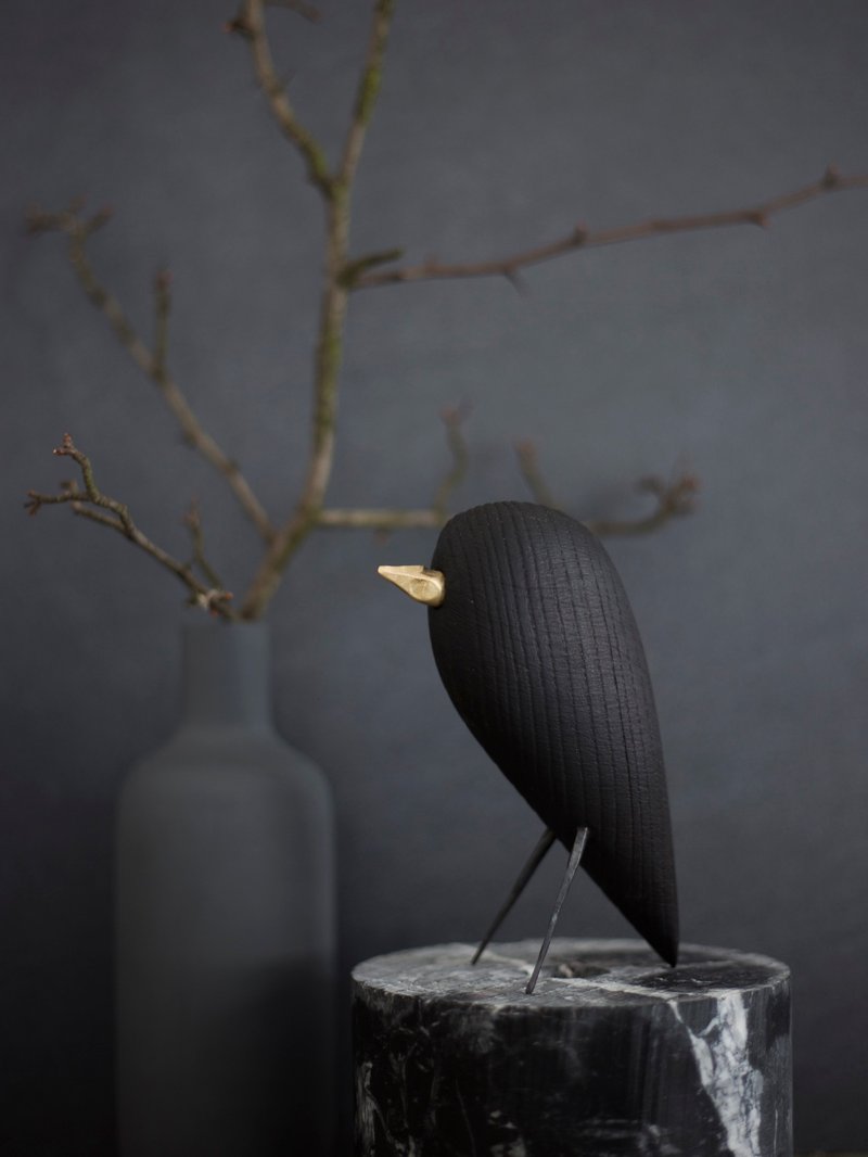 简约品味全人手制作木鸟摆设 - 炭化白蜡木 - 摆饰 - 木头 卡其色