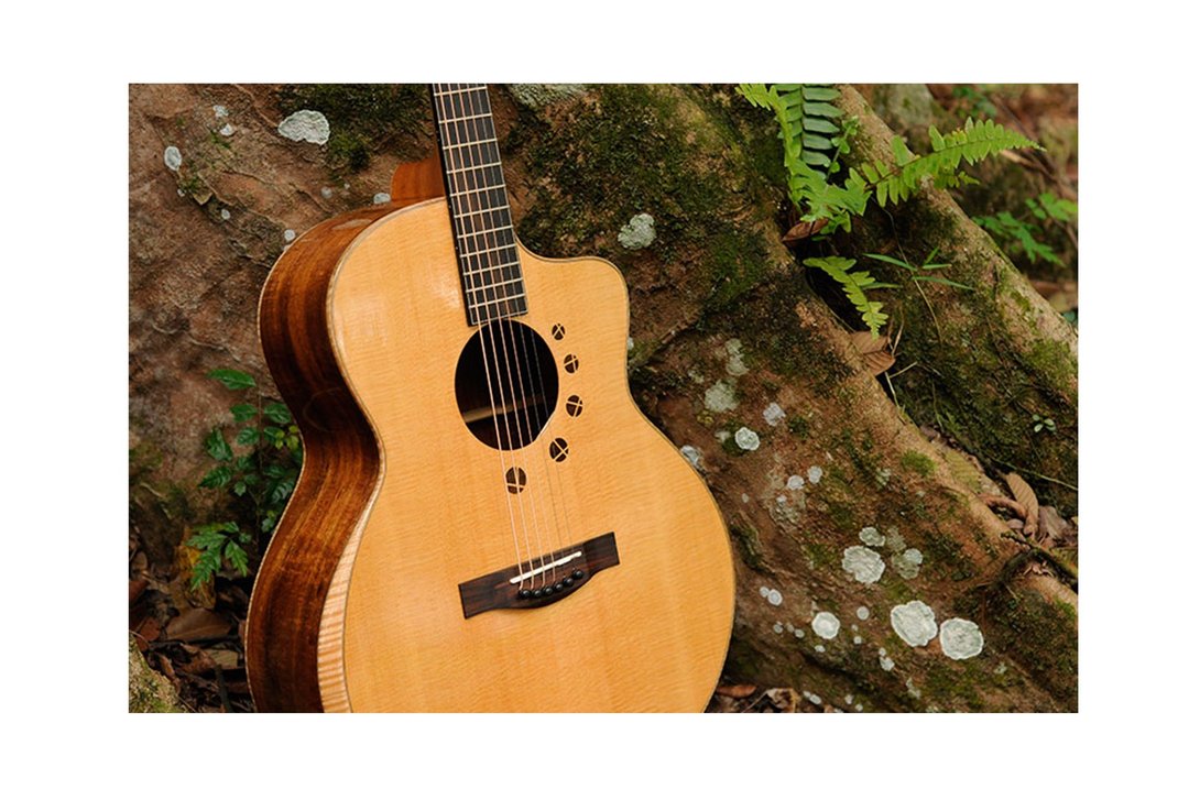 【L.Luthier】Aca  相思木 全单板吉他 小Jumbo桶身 斜面 缺角 - 吉他/乐器 - 木头 咖啡色