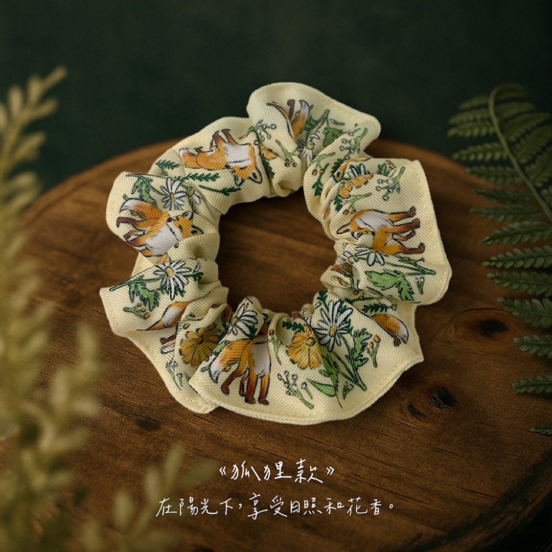 狐狸款_森林系/弹性发圈/大肠发圈/动物插画/夏日必备 - 发饰 - 聚酯纤维 黄色