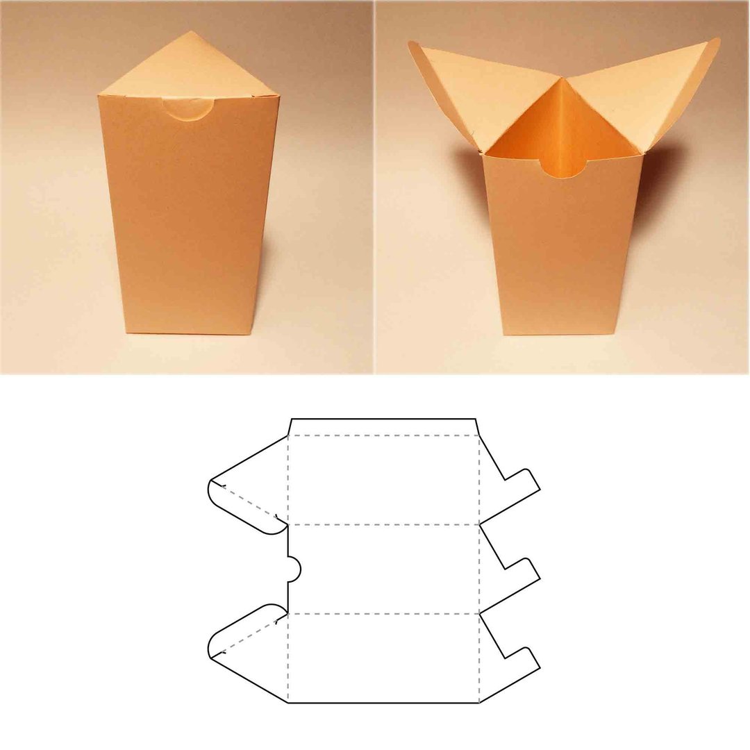 Triangle box template, triangle gift box, triangular box, tall box, Cricut, PDF - 图文模板设计 - 其他材质 