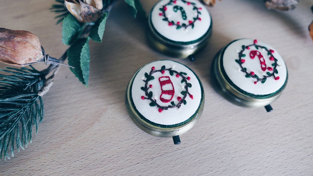 Christmas Mini Travel Case Set |  Embroidery Case | Christmas Gift - 其他 - 绣线 红色