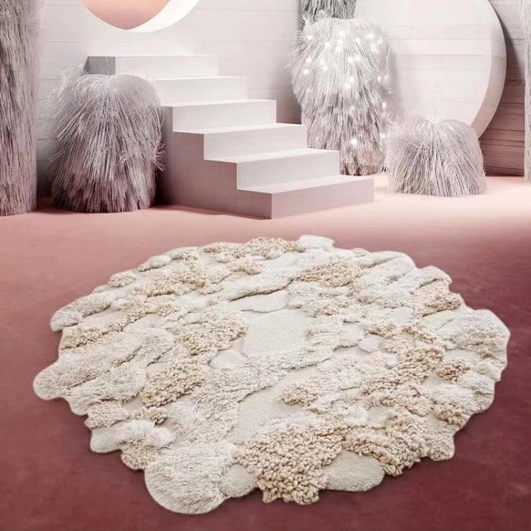 接单定制立体3D羊毛地毯 雪景世界手织圆形地毯新居礼物 - 地垫/地毯 - 羊毛 