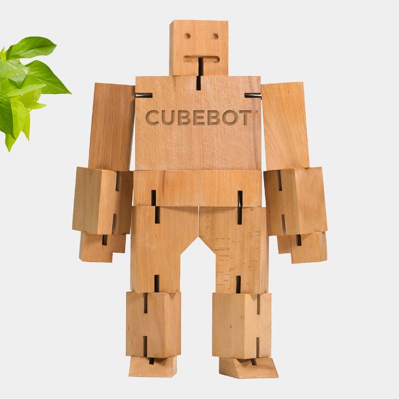 Cubebot 酷比人【经典大型】木制变形积木机器人居家摆饰大型公仔 - 玩偶/公仔 - 木头 