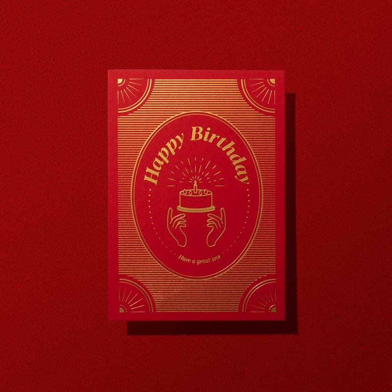 祝贺卡系列 Birthday Card 生日咭 烫金 信封 - 卡片/明信片 - 纸 蓝色