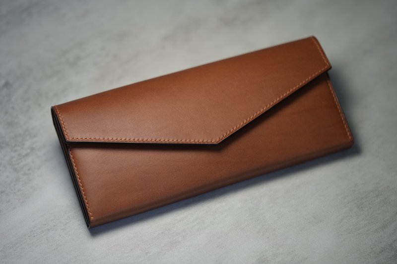 Herry Hsieh - 长夹 / 信封式 / 白兰地棕 - 皮夹/钱包 - 真皮 