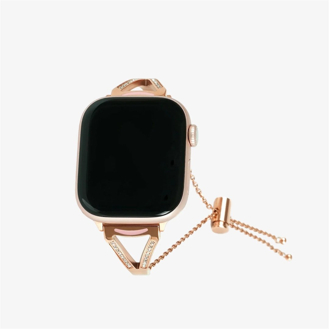 香港设计 VIPEX Lady Bangle(Pink)Apple Watch Swarovski 手镯表带 - 表带 - 其他金属 金色