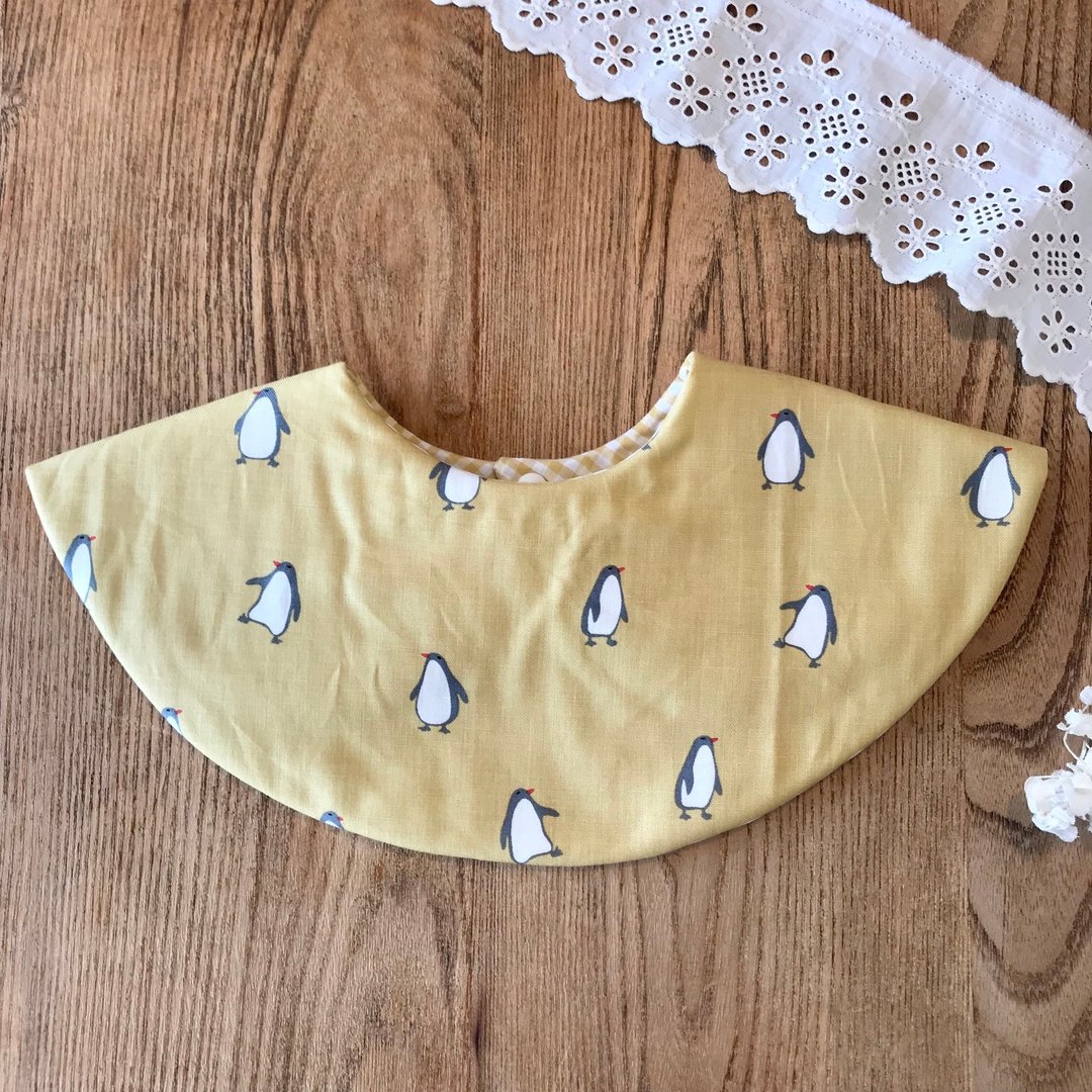 lune / bib (penguins-yellow) - 围嘴/口水巾 - 棉 黄色
