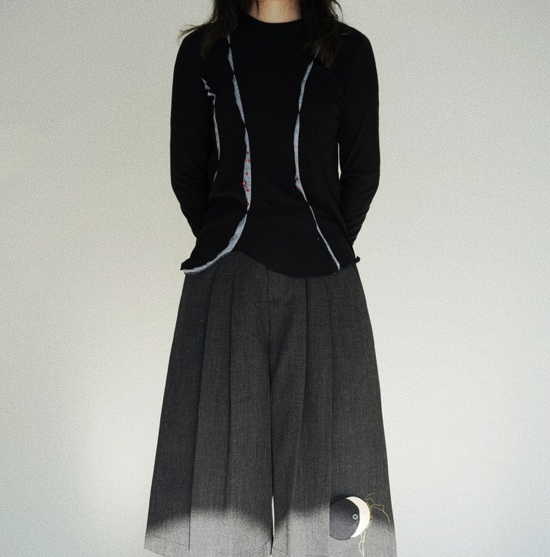 【手工流淌】复古中性复古风/多种穿法调节收腰针织衫 - 其他 - 其他材质 黑色