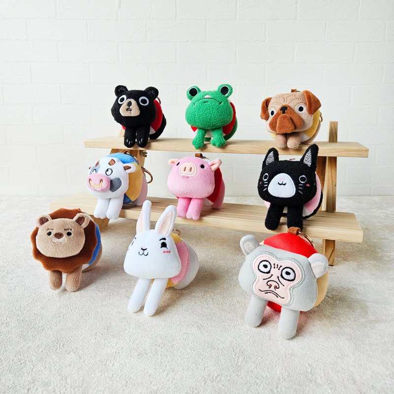 动物钥匙圈 - 斗牛犬 / 猴子 / 黑熊 / 黑猫  另有礼盒选择 - 钥匙链/钥匙包 - 绣线 多色