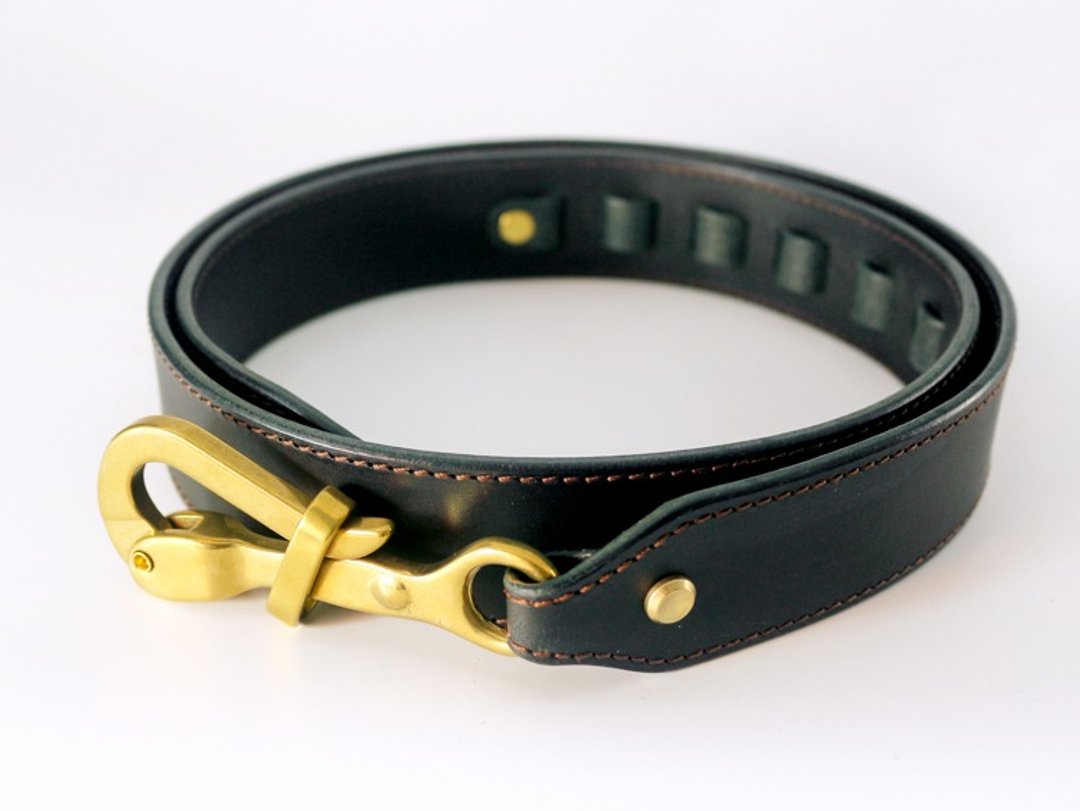 Sailor Belt-水手腰带-Type.2 加宽版-黑 - 皮带/腰带 - 真皮 黑色