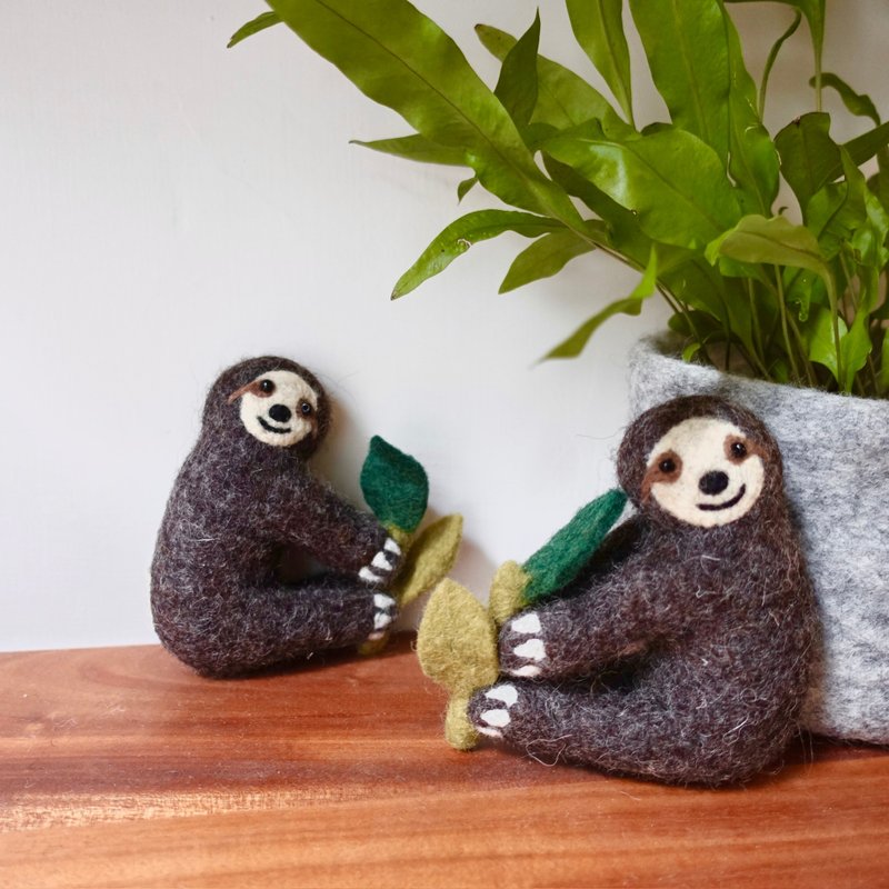 毛绒绒乐园 — 漫漫树懒 • 羊毛毡扣饰 - 摆饰 - 羊毛 
