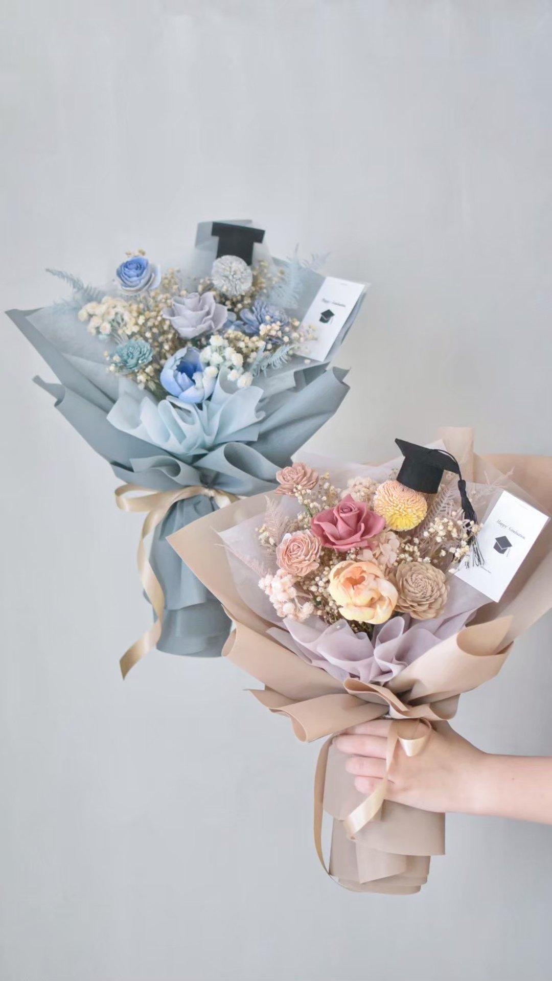 /毕业花束 D 款/教师节 母亲节 情人节 花束 永生花 干燥花毕业花束 - 干燥花/捧花 - 植物．花 多色