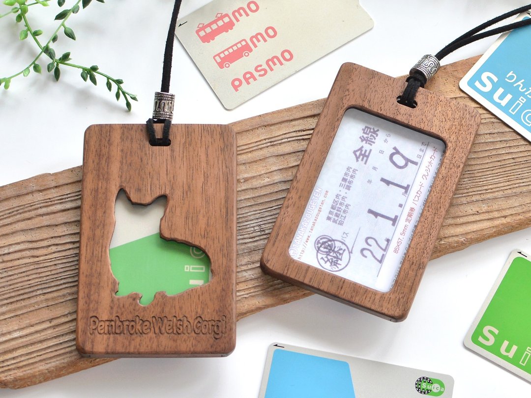 Wooden IC card case [Corgi] Large size - 证件套/卡套 - 木头 
