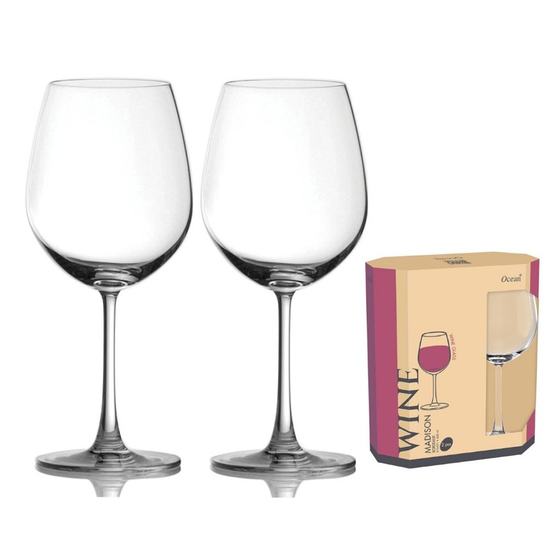 Madison 波尔多红酒杯2入礼盒组 600ml - 酒杯/酒器 - 玻璃 白色