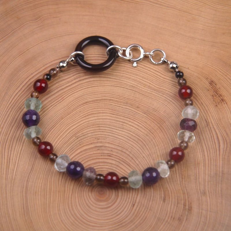 黑玛瑙环饰天然石手链 - 手链/手环 - 半宝石 