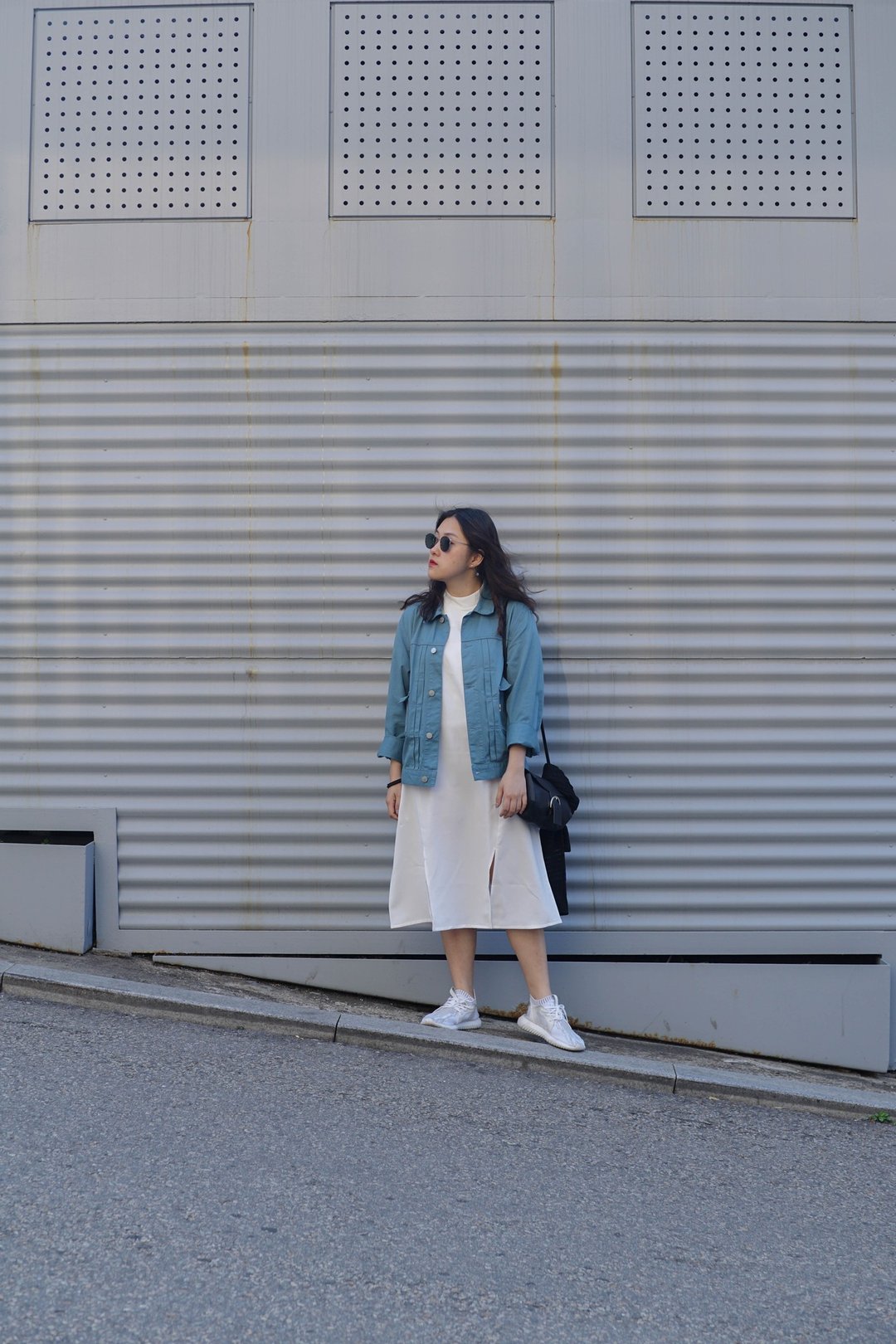 White Double Slit Dress - 洋装/连衣裙 - 其他材质 白色