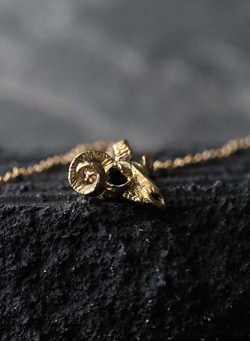 The Goat Skull (Small size)Necklace - 项链 - 其他金属 
