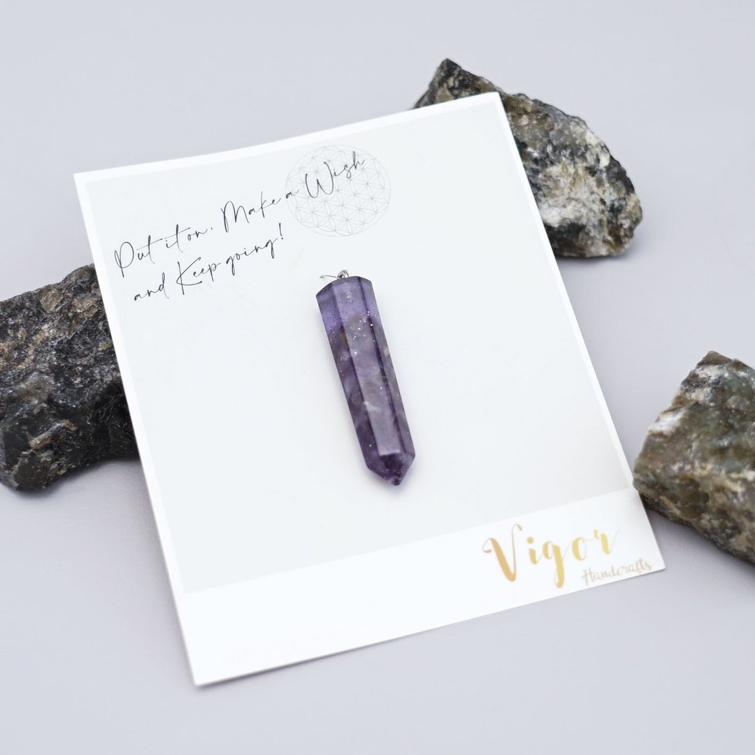 【紫晶】天然水晶碎石吊坠 - 吊饰 - 水晶 紫色
