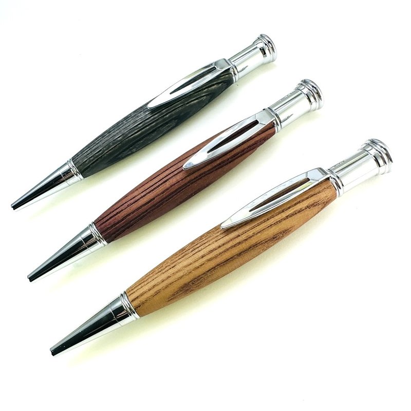 木笔 原木 木纹 原子笔 附笔盒 派克型笔芯 台湾设计制造 虎之鹤 - 圆珠笔/中性笔 - 木头 