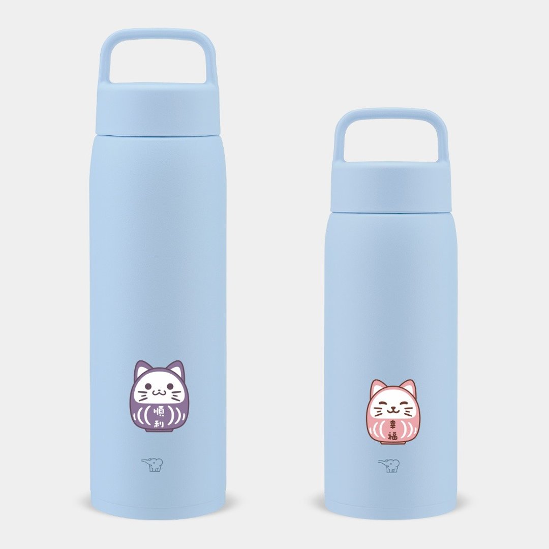 【定制化礼物】达摩猫 定制文字 象印保温瓶 800/1000ml PU011 - 保温瓶/保温杯 - 不锈钢 蓝色