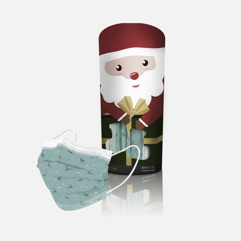 佑合成人医疗口罩 暮光圣诞 (驯鹿款) 10入 - 口罩 - 其他材质 蓝色