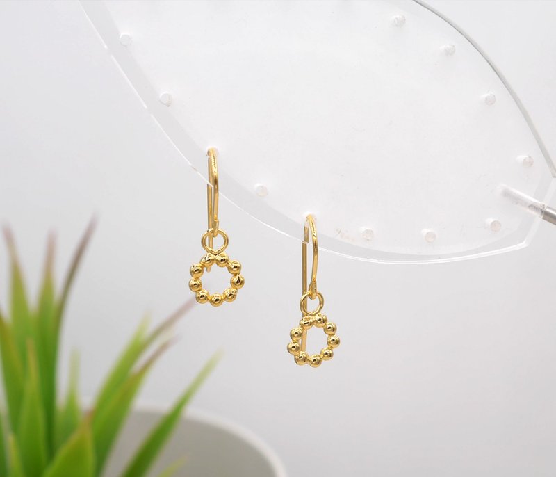 Blooming earring - drop earring 18k gold plated on brass , CASO jewelry - 耳环/耳夹 - 其他金属 金色