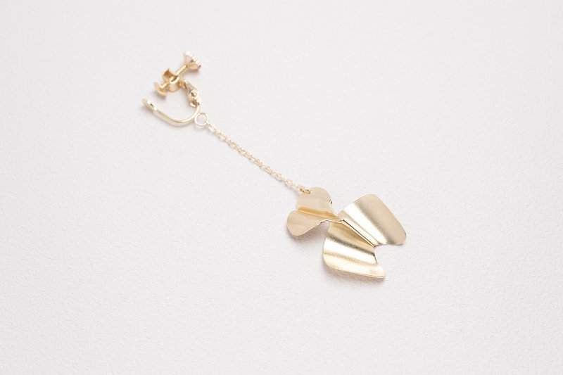 【惊蛰系列】黄铜耳夹 Brass Earrings - 耳环/耳夹 - 铜/黄铜 