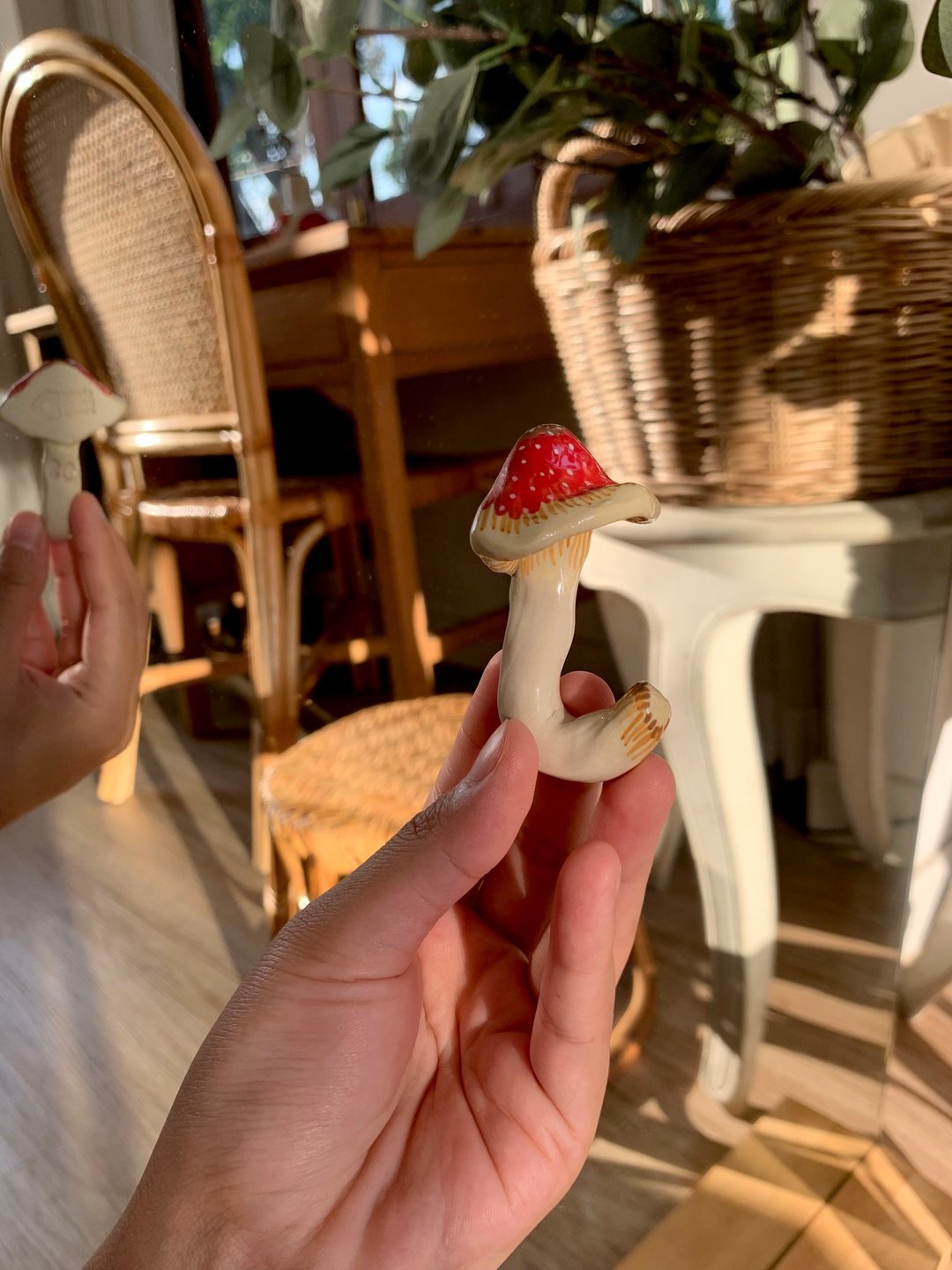 蘑菇钩项链架 - 花瓶/陶器 - 陶 红色