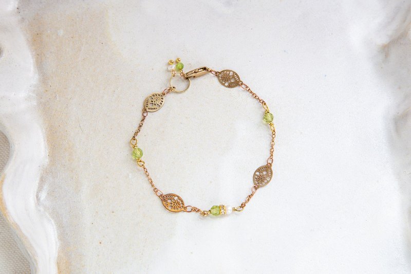 蕾丝 鶸 - 橄榄石 矿石 水晶 手链 手环 - 手链/手环 - 铜/黄铜 绿色