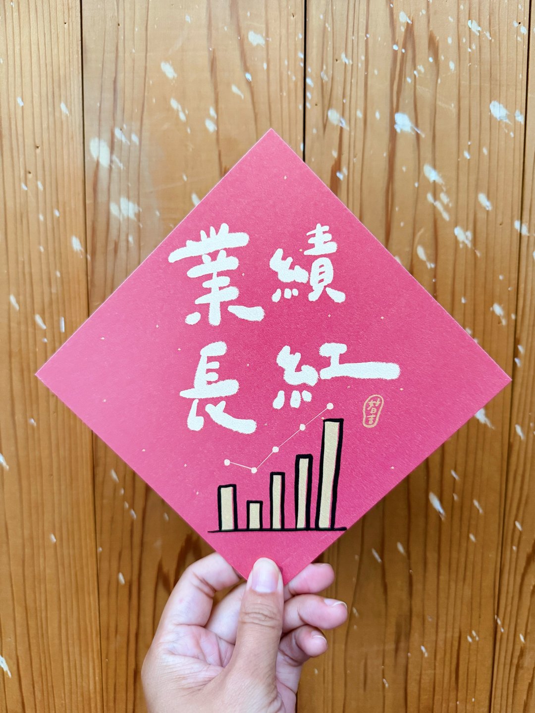 业绩长红 2025 蛇年春联斗方_也是明信片 - 红包/春联 - 纸 红色