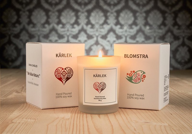 绝版品出清 大豆香氛蜡烛礼盒 60克2入 - 蜡烛/烛台 - 蜡 粉红色