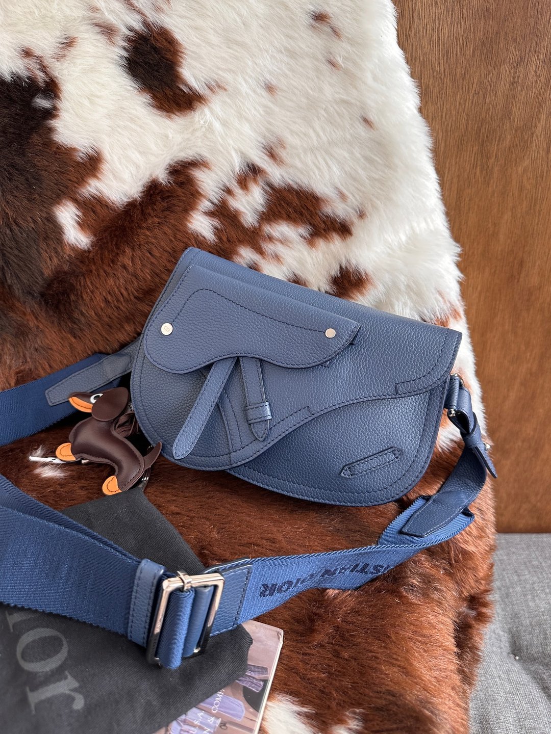 中古包 Dior 迪奥 Saddle 牛皮相机包 - 手提包/手提袋 - 真皮 蓝色