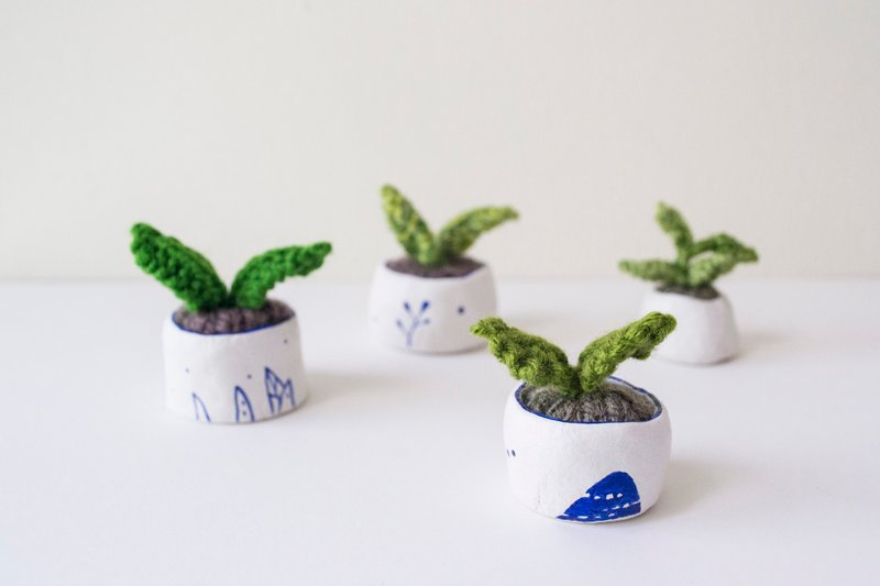 Miniature Knitted Plant - home decor - 植栽/盆栽 - 其他材质 多色