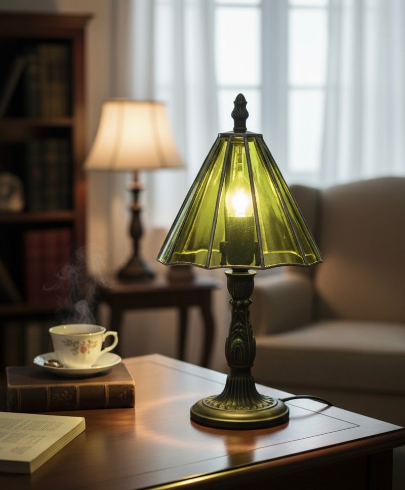 再生酒瓶手工复古镶嵌玻璃桌灯 - 灯具/灯饰 - 玻璃 卡其色