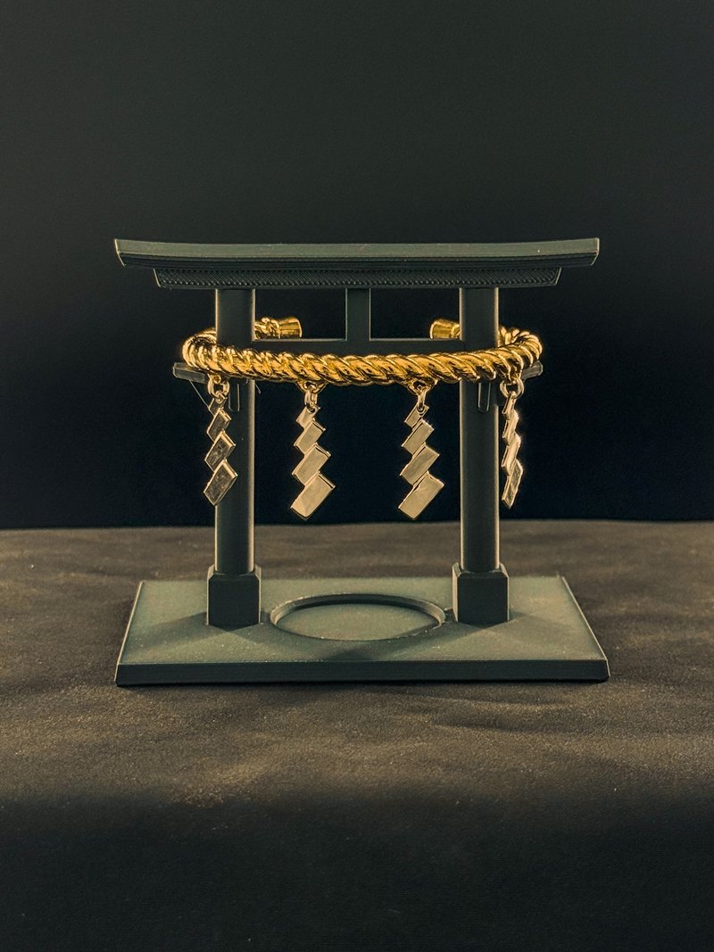 注连绳手环-厚款　鸟居型展示台附送 - 手链/手环 - 铜/黄铜 