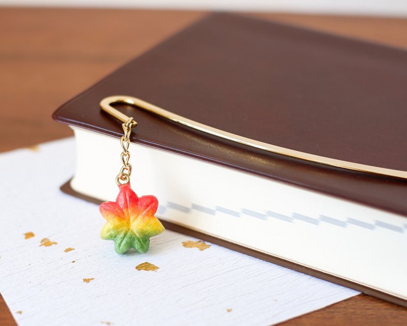 和纸小物 书签 枫叶 红叶 炼切 日式点心 - 书签 - 纸 橘色