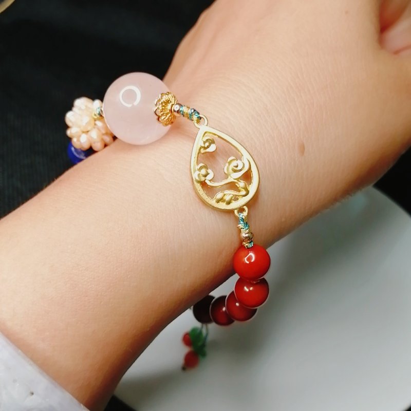 金银财宝Jinyincaibao 粉晶南红绳 - 手链/手环 - 硅胶 