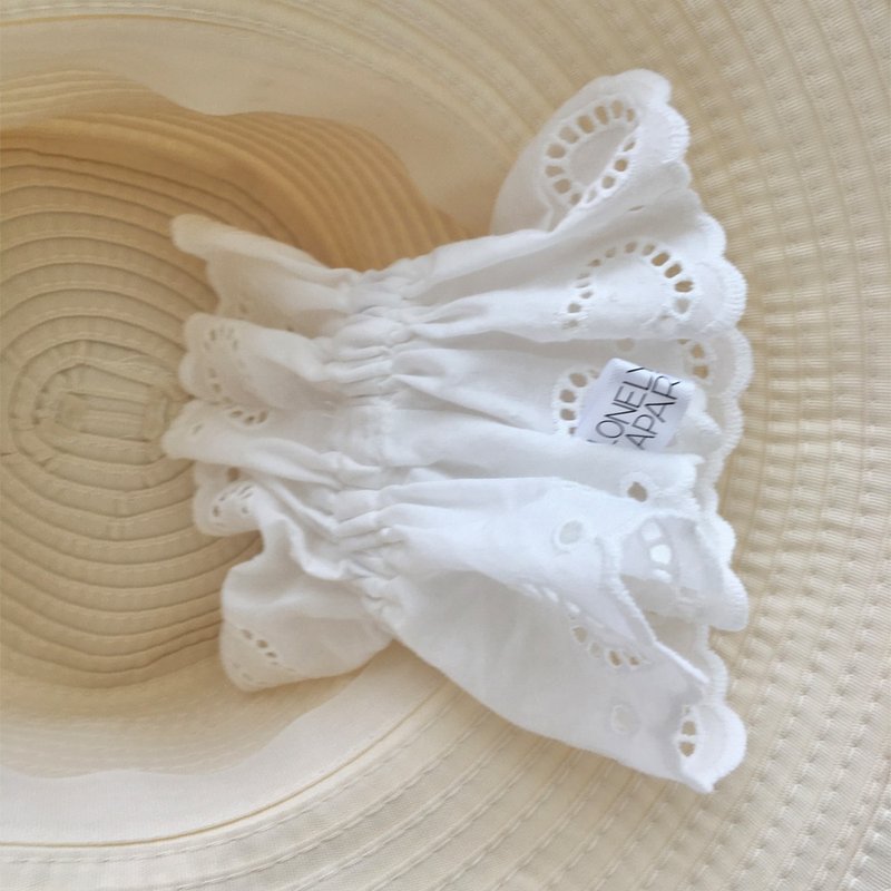 心形蕾丝头发shushu - 发饰 - 棉．麻 白色