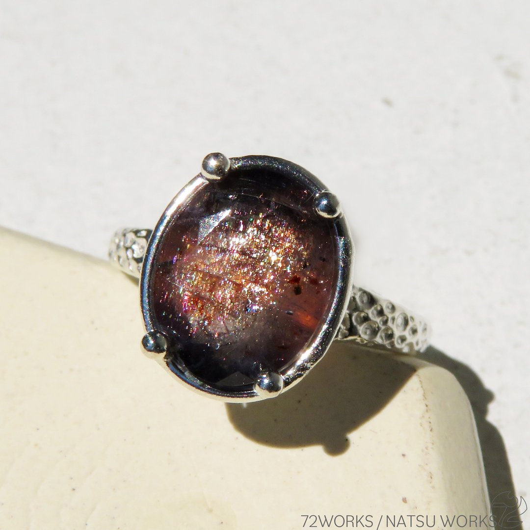 Iolite Sunstone Ring - 戒指 - 宝石 紫色