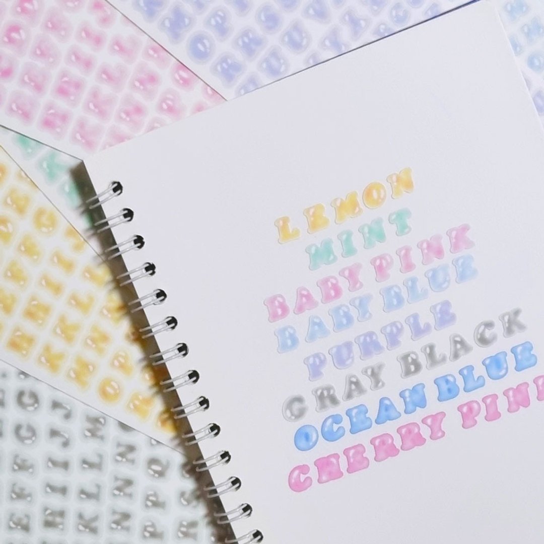 Jelly Alphabet 韩国贴纸组 - 贴纸 - 其他材质 多色