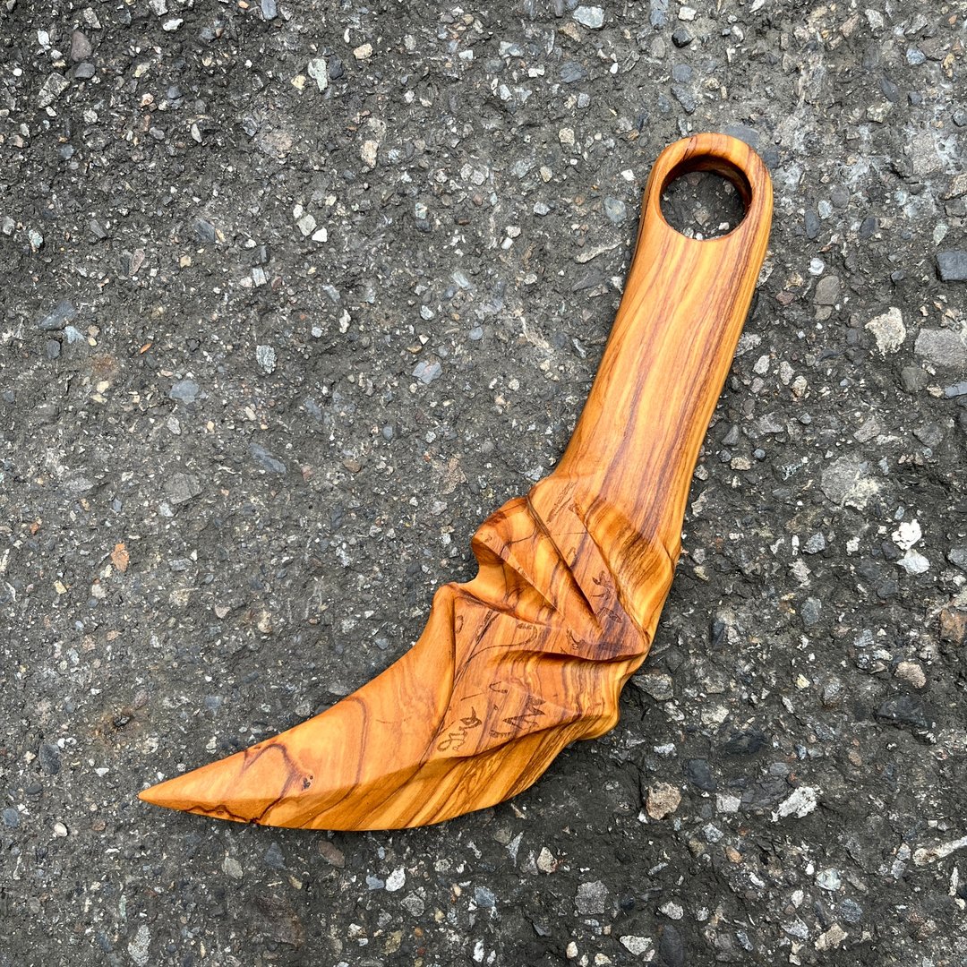 我贩剑　妖爪刀　笃陌福　手工木剑　艺术木刀　魔剑纸镇 - 摆饰 - 木头 橘色