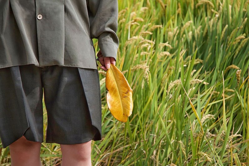 原创层叠系列新款设计 进口羊毛料西装短裤 春夏新款 不分男女 - 女装短裤 - 羊毛 绿色