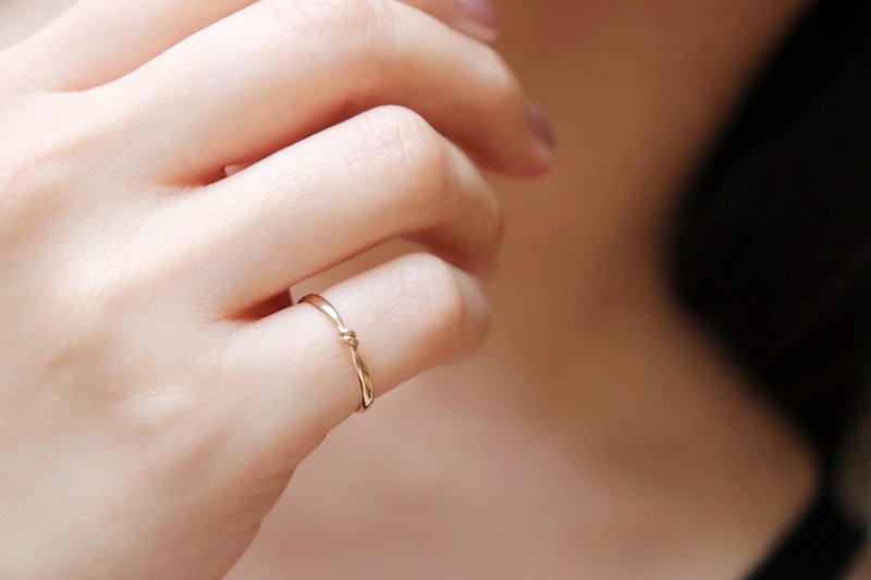 【华凛a kari系列】小打结戒指 - 戒指 - 贵金属 金色