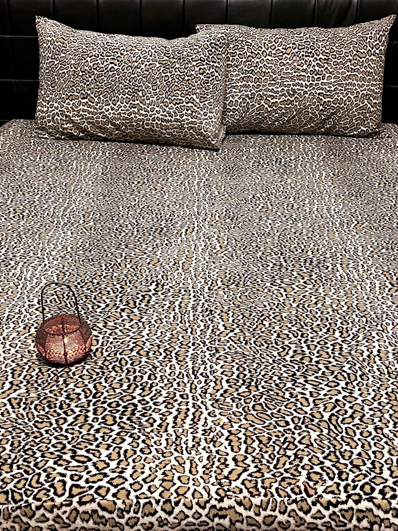 美国猫抓布床包组全不劳奢   银色豹纹(无枕头套) - 寝具 - 其他人造纤维 