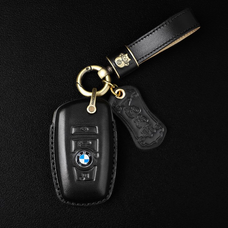 BMW宝马M3/5系x127 汽车钥匙包皮套 意大利进口植鞣牛皮 黑色 - 钥匙链/钥匙包 - 真皮 黑色