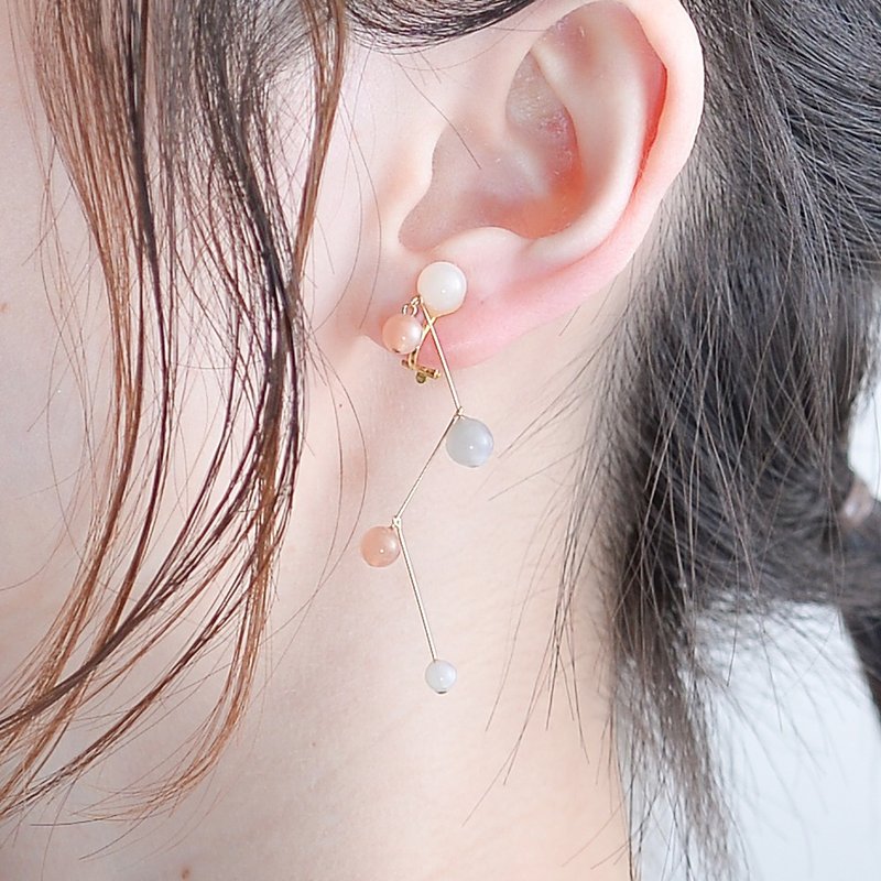 Grape Earring PINK (CLIP TYPE)  - 耳环/耳夹 - 其他金属 粉红色