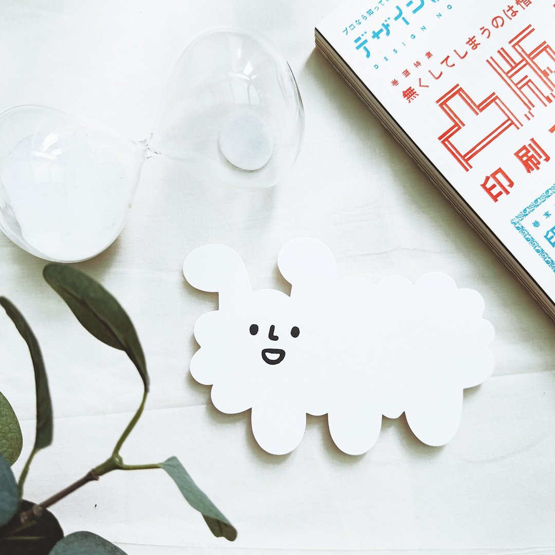 笑脸狗狗云 / 大大厚厚割型卡片 - 卡片/明信片 - 纸 白色