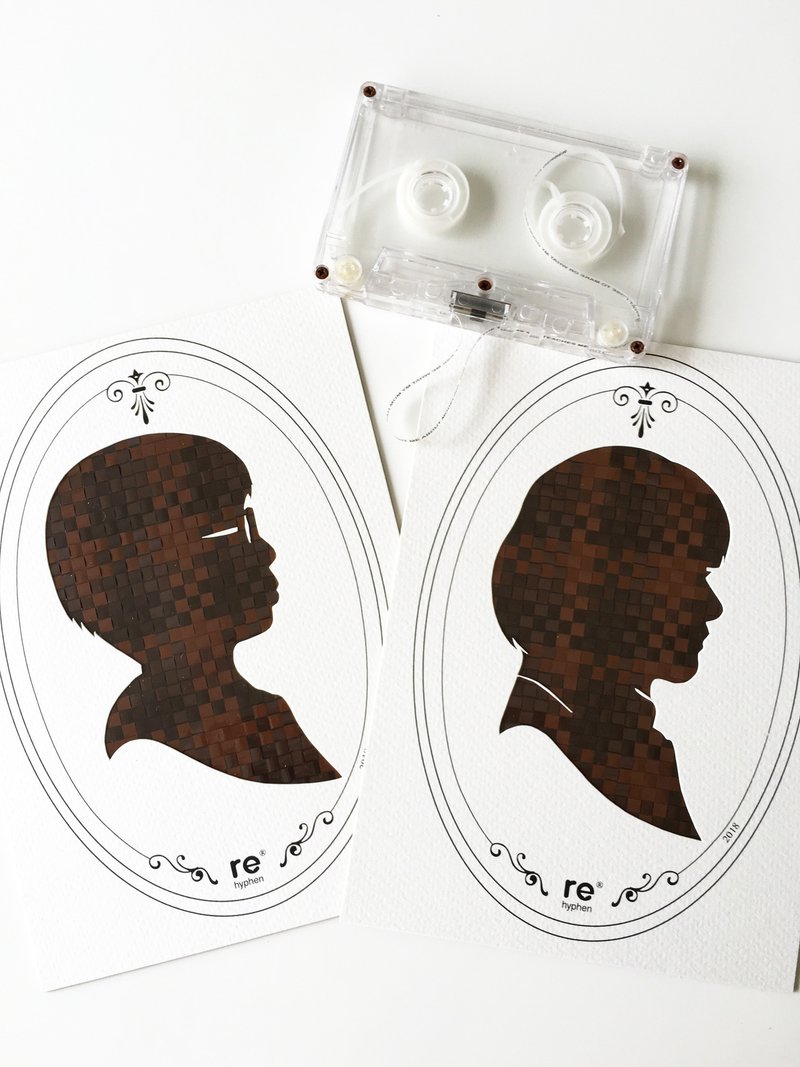 卡带编织的母亲节客制肖像 + 限量版母亲节卡带明信卡  - 订制画像 - 其他材质 白色