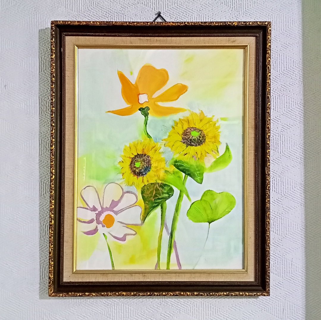 向日葵帆布画/向阳绽放/花草挂画/艺术收藏级 - 海报/装饰画/版画 - 棉 黄色